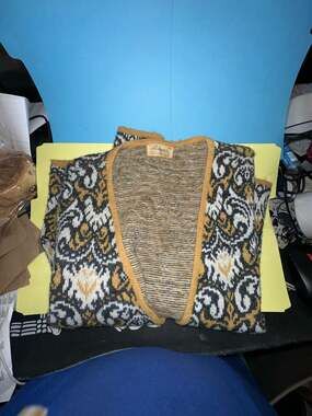 Vintage Penney's 1960s Orlon Acrylic Patterned Button Front Cardigan Sweater